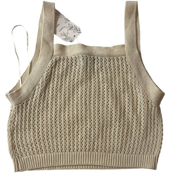 Willow & Wind. Short knitted blouse in beige color size M. Made in China. - Picture 1 of 9